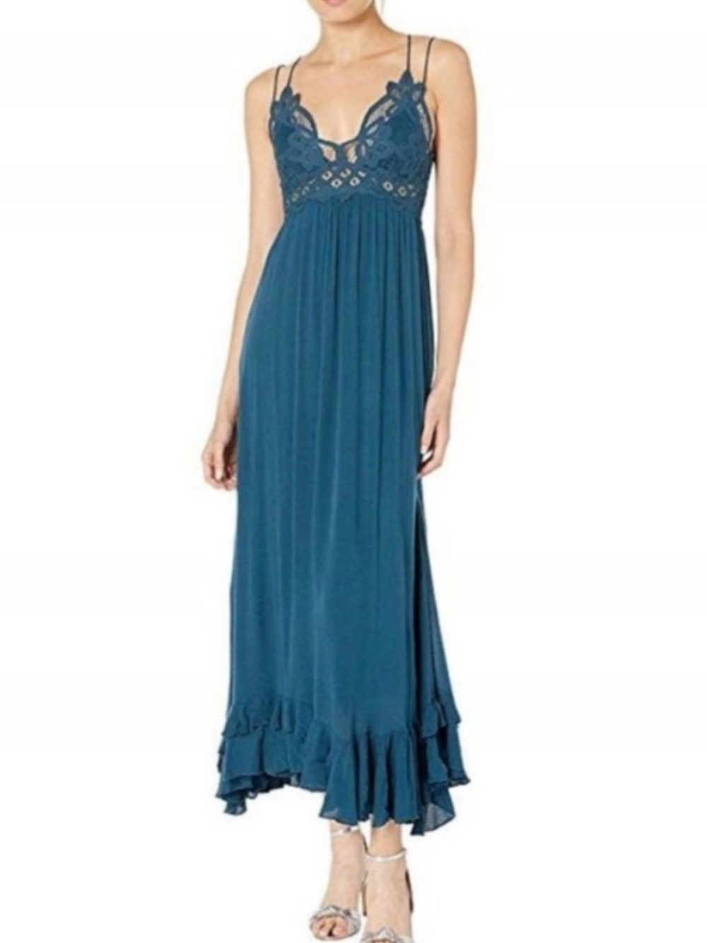 Free People Dusty Blue Lace Maxi Dress